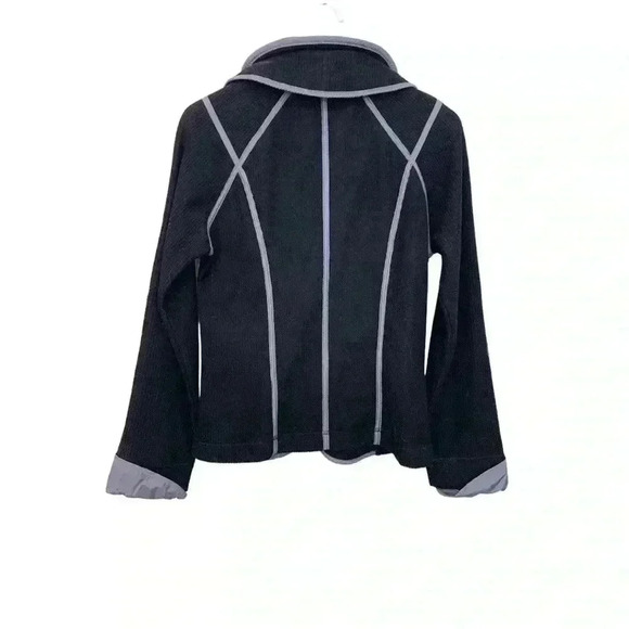 Spanner gorgeous jacket/sweater, black w  gray trim 2 way zipper, 2 front… - Picture 3 of 5